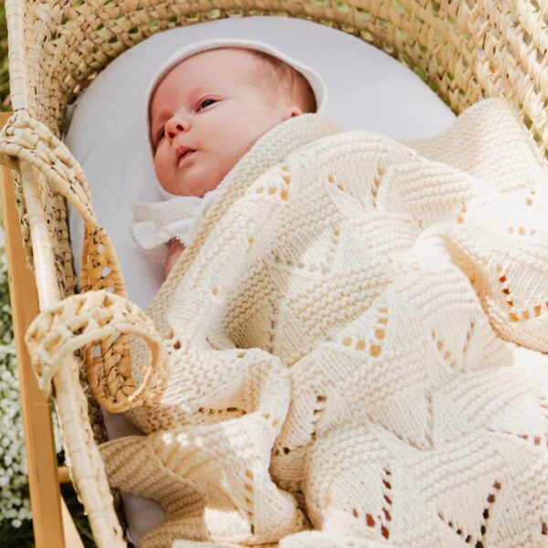 Kocyk Geometry z wełny merino dla dzieci